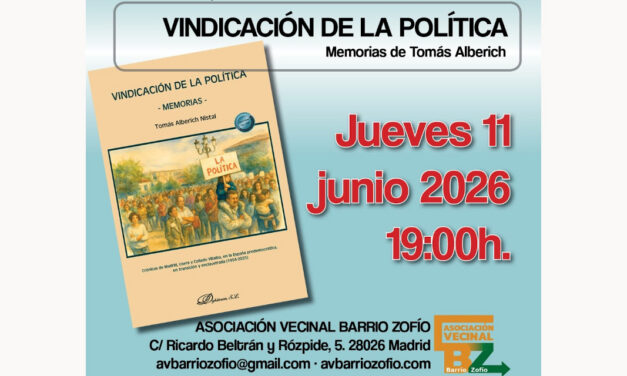 Tomás Alberich presenta en Usera y Collado Villalba su estimulante libro “Vindicación de la política”