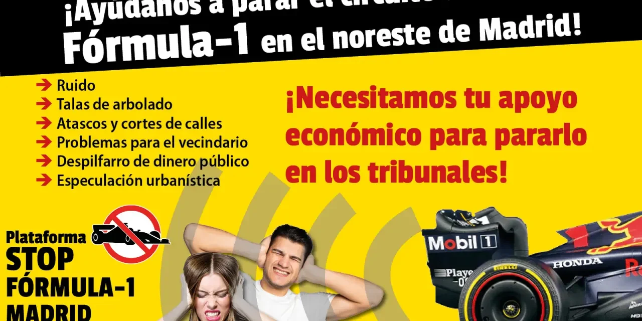 Campaña de donaciones para hacer frente a los gastos judiciales contra el circuito urbano de Fórmula 1 de Madrid