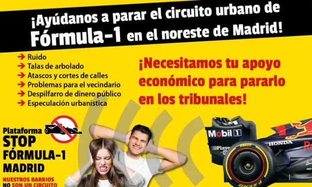 Campaña de donaciones para hacer frente a los gastos judiciales contra el circuito urbano de Fórmula 1 de Madrid