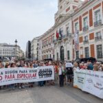 Concentración contra la aprobación de la ley LIDER, que mañana se debate en la Asamblea de Madrid