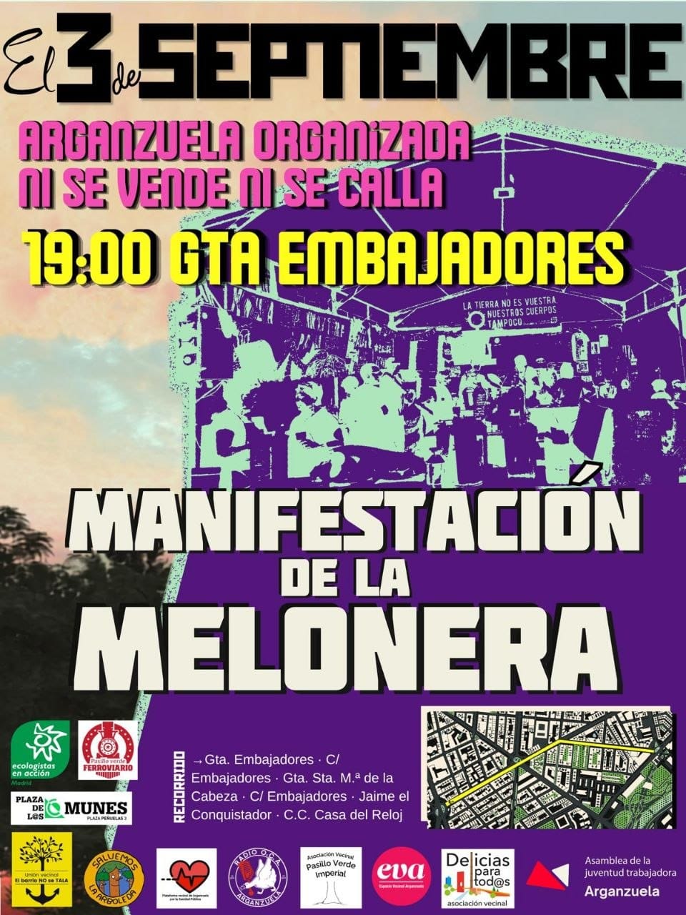 El tejido vecinal de Arganzuela se manifiesta en defensa de su ciudadanía y contra la intolerable censura impuesta en las Fiestas de la Melonera