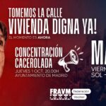 La FRAVM llama a desbordar la calle por la vivienda digna ante la votación en el Congreso de los dos decretos