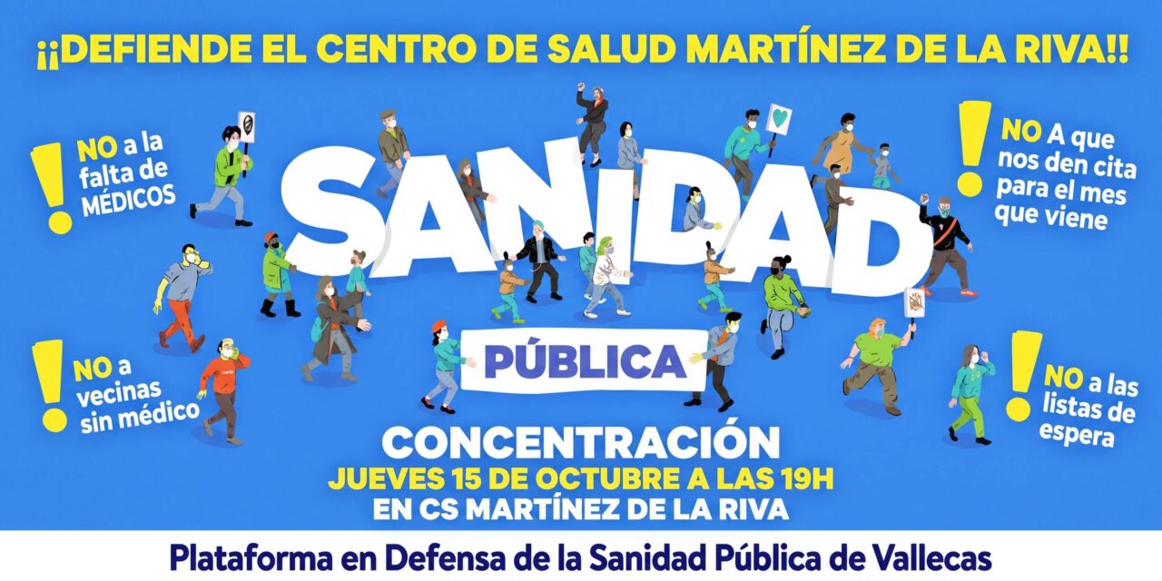 Concentración ante el Centro de Salud Martínez de la Riva de Vallecas para denunciar la falta de médicos