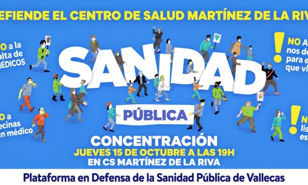 Concentración ante el Centro de Salud Martínez de la Riva de Vallecas para denunciar la falta de médicos