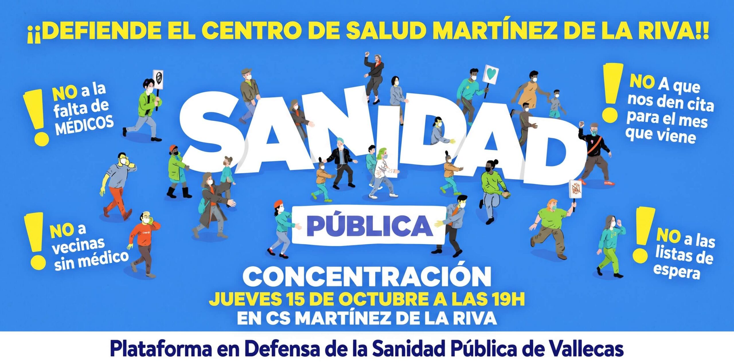 Concentración ante el Centro de Salud Martínez de la Riva de Vallecas para denunciar la falta de médicos